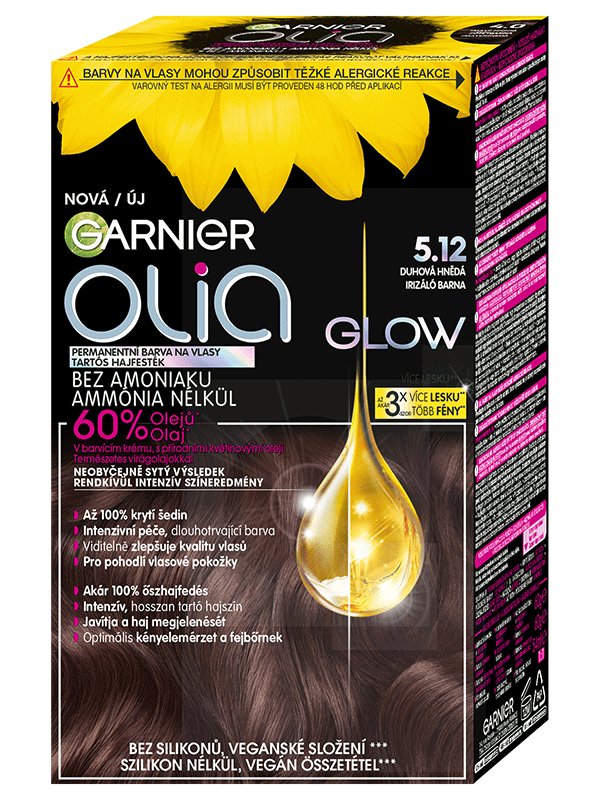 Olia Glow permanentná farba na vlasy 5.12 Dúhová hnedá